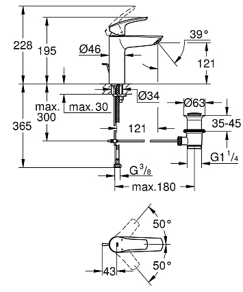 Смеситель для раковины Grohe Eurosmart 23322003