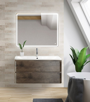 Тумба с раковиной BelBagno Albano 120 см подвесная, Robere Nature Grigio