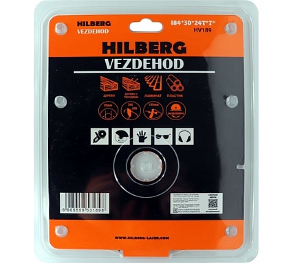 Диск пильный Vezdehod 184х30 мм, 24Т, 7º Hilberg HV189