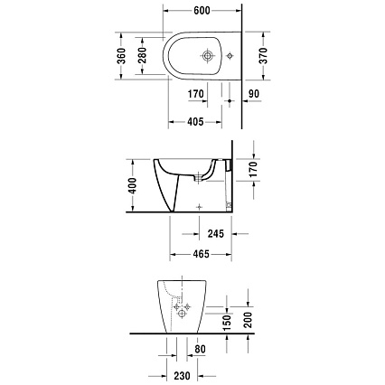 Напольное биде Duravit ME by Starck 2289100000