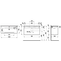 Тумба с раковиной Laufen Palace 100х45х54 см с раковиной Slim, белый глянцевый