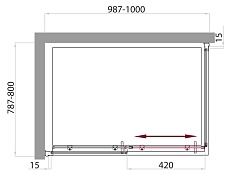 Душевой уголок BelBagno UNO-AH-1-100/80-P-Cr 100x80 рифленый