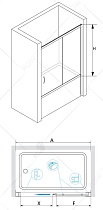 Шторка для ванны RGW SC-62 150x150 матовое