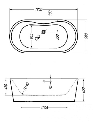 Акриловая ванна Kolpa-San Comodo FS 185x90 см