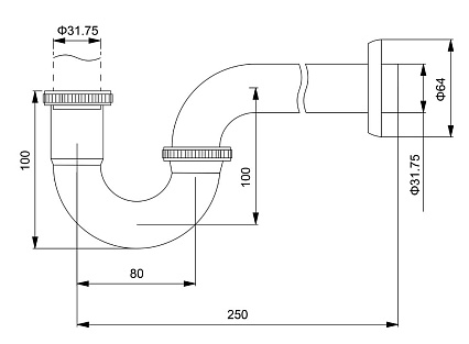 Сифон для раковины Timo 961/00L хром