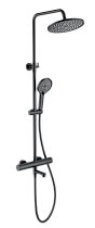 Душевая стойка Wonzon&Woghand WW-B3069-MB термостат, черный матовый