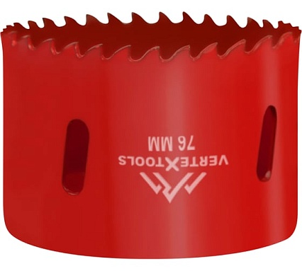 Коронка биметаллическая по металлу 76 мм Vertextools 2525-76