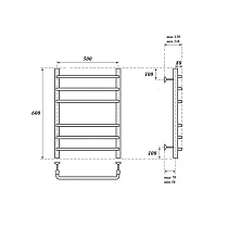 Полотенцесушитель водяной Point PN09156 П6 50x60, хром