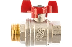 Шаровой кран RUB 1&quot; DN25 PN40, ВР-НР, серия MILANO (S.90), бабочка S90F26