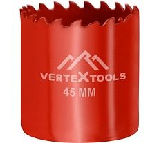 Коронка биметаллическая по металлу 45 мм Vertextools 2525-45