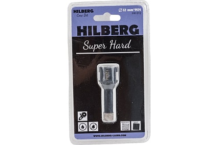 Коронка алмазная с воском по керамике и керамограниту Super Hard (12 мм; M14) Hilberg HH612