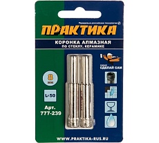 Коронка алмазная по стеклу и керамике (2 шт; 8 мм) Практика 777-239