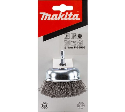 Щетка проволочная чашечная 75 мм, 1/4" Makita P-66905