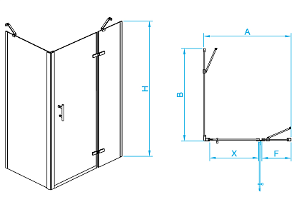 Душевой уголок RGW Passage PA-77B (PA-07BR / Z-050-2B / O-204) 100x90 черный, правый 41087709-084R