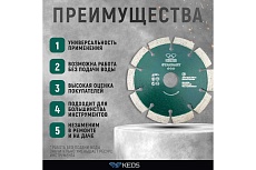 Диск алмазный Standart по бетону (125х22.2) для УШМ KEOS DBS02.125Е