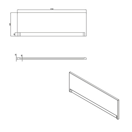 Фронтальная панель Cersanit Universal PA-TYPE1*170 170 см