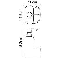 Дозатор жидкого мыла WasserKRAFT K-8499BLACK с емкостью для губки