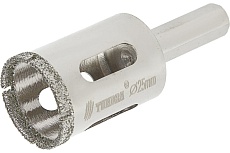 Сверло алмазное по стеклу и керамике (25х65 мм; трехгранный хвостовик) Тундра 1935839