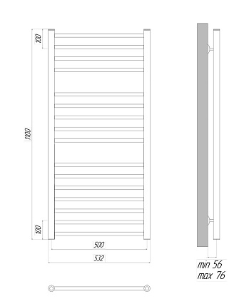 Полотенцесушитель электрический Lemark Ursus LM72116EBL П16 50x110 черный