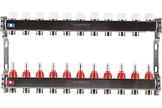 Коллектор из нержавеющей стали Rommer с расходомерами, 11 выходов Rms-1200-000011 RG0091LAMMOCBU