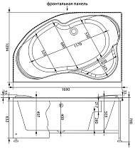 Акриловая ванна Aquanet Capri 170x110 L