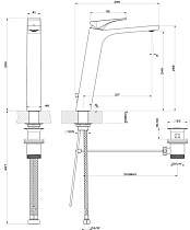 Смеситель для раковины Gessi Via Solferino 49003-031 с донным клапаном, хром