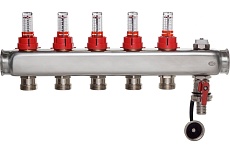 Коллектор ColSys p878cs 5 выходов с расходомерами, воздухоотводчиком и дренажным клапаном P187810505