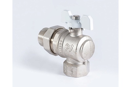 Шаровой кран PROFACTOR PF STANDARD угловой с полусгоном, в/н, ручка бабочка, 1 дюйм PF UBV 326A