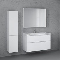 Зеркальный шкаф Jorno Slide 100 см, белый Sli.03.100/W/JR