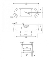Акриловая ванна Cezares Slim Wall-180-80-60-W37-SET 180x79 белый