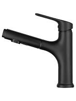 Смеситель для раковины Wonzon&Woghand WW-AE4151-MB выдвижной излив, черный матовый