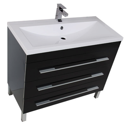 Тумба с раковиной Aquanet Верона 100 см напольная с ящиками