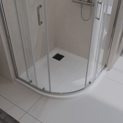 Поддон для душа BelBagno TRAY-MR-UNO-R-80-550-35-W-NO 80x80 белый, накладка черный