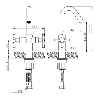 Cмеситель для раковины Orange Mia M34-011Gr графит