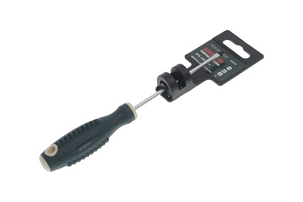 Шлицевая магнитная отвертка Rockforce Profi S2 SL3.5х100мм, на пластиковом держател RF-70335100(28261)
