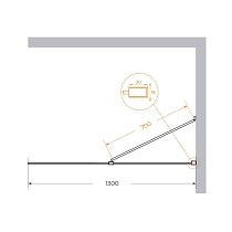 Душевая перегородка Cezares LIBERTA-L-1-TB-130-C-Cr 130x195 прозрачная, профиль хром