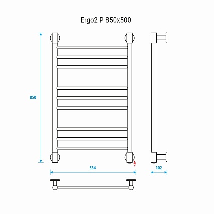 Полотенцесушитель электрический Energy Ergo2 P EETRERGO2P855 50x85 хром