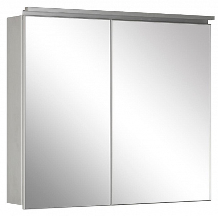 Зеркальный шкаф De Aqua Алюминиум 90 см, с подсветкой, серебро