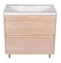 Тумба с раковиной Style Line Атлантика 80 см напольная, ясень перламутр