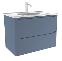 Тумба с раковиной ЗОВ Дион 80 см серо-синий