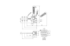 Прижим KUKAMET со стопорной рукояткой и привариваемым винтом 211-5-D-L-C1