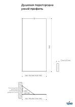 Душевая перегородка Timo TP-890/03F-8 89x195 матовое, черный