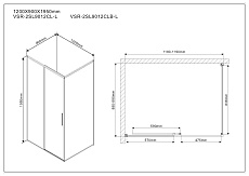 Душевой уголок Vincea Slim VSR-2SL 120x90 хром, прозрачный, L