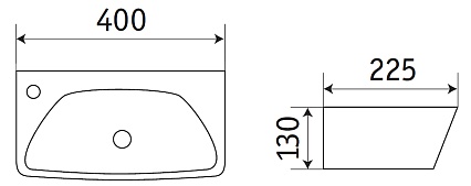 Раковина CeramaLux NC 78578R 40 см правая, белый