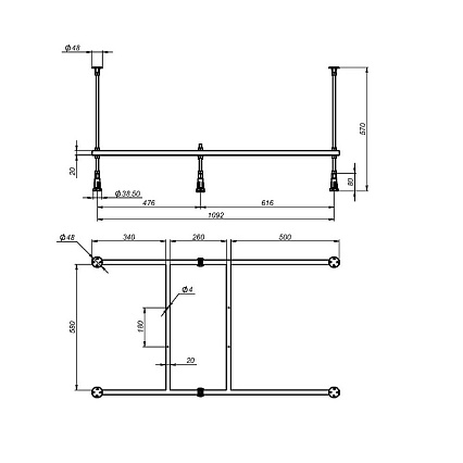 Каркас Am.Pm X-Joy W00A-120-070W-R 120x70 см