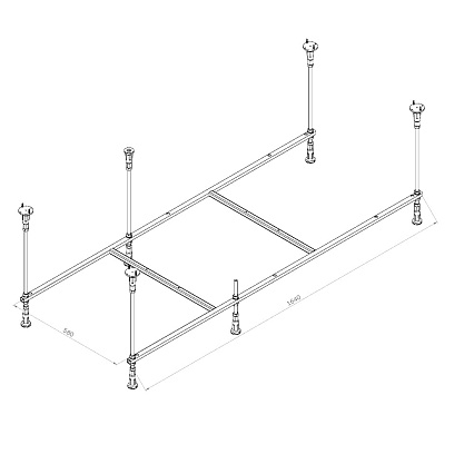 Каркас Am.Pm Func W84A-170-070W-R 170x70 см