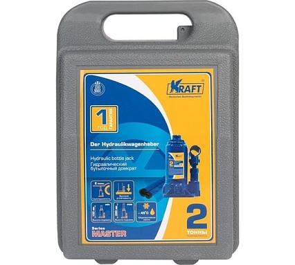 Бутылочный домкрат Kraft 2т в кейсе Master KT 800065