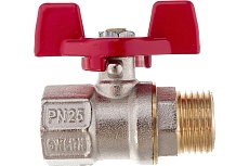 Кран шаровой RTP латунный, вн/нар., PN 25, ручка бабочка, G 1/2 34885