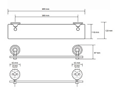 Полочка Bemeta Retro 144202248 60 см, хром, золото