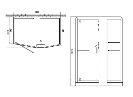 Душевая кабина Orans 89102RW white 150x100 с паром правая